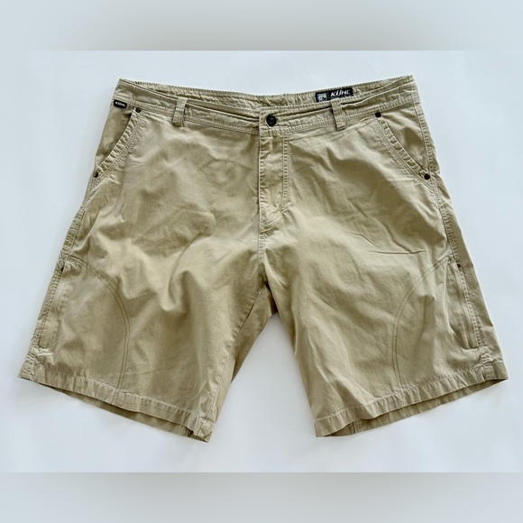 Kuhl Vintage Patina Dye Rambler Shorts Hiking Camp Tan Beige Men’s Size 40 - Picture 1 of 10